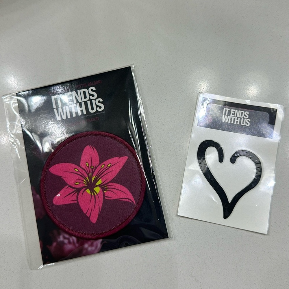 It Ends with Us Flower Patch and cute heart temporary tattoo